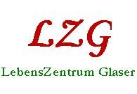 Roter Text "LZG" mit grünem Text "LebensZentrum Glaser" darunter auf weißem Hintergrund.