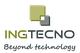 Logo de INGTECNO con lema "Beyond technology" y cuadrados en tonos verdes y grises.