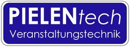 Blaues Logo mit weißem Schriftzug: "PIELENtech Veranstaltungstechnik".