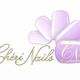 Logo con scritta elegante "Chéri Nails" e disegni di unghie lilla.