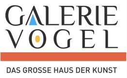 Logo der Galerie Vogel, das große Haus der Kunst, mit stilisierter Schrift und Symbolen.