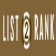"List 2 Rank" logo on a brown background with a stylized number 2 in the center.