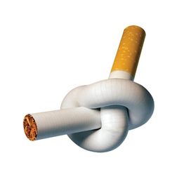 Cigarrillo con nudo en el centro, simbolizando dejar de fumar.