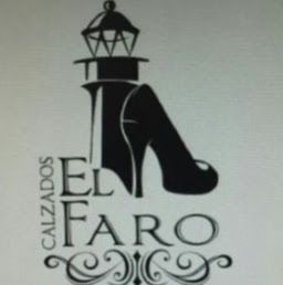 Logotipo en negro de "Calzados El Faro" con un diseño de zapato y faro combinado.