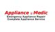 Logo for Appliance Medic, offering emergency appliance repair and complete appliance service.