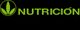 Logotipo verde con tres hojas y la palabra "Nutrición" en letra grande. Fondo negro.