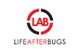 Logo of Life After Bugs with "LAB" encircled in black and red.