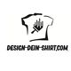 Logo mit T-Shirt-Symbol und Pinsel darüber; Text: design-dein-shirt.com.