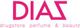 Logo met tekst "DIAS drugstore perfume & beauty" in roze letters.
