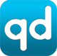 Logo mit den Buchstaben "qd" in weiß auf blauem Hintergrund.