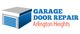 Garage door repair logo with "Arlington Heights" text.
