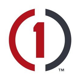 Red and black "1" logo with a circle split in two colors.