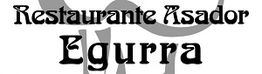Texto "Restaurante Asador Egurra" sobre fondo blanco.