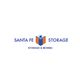 Santa Fe Storage logo with a blue and orange box icon, text: "Storage & Moving."