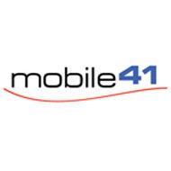 Text "mobile41" in Schwarz und Blau, darunter eine rote Welle.