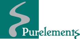 Logo mit grauem S-ähnlichem Symbol links und dem grünen Schriftzug "Purelements" rechts.