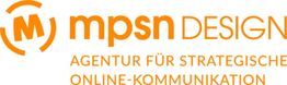 Logo von mpsn DESIGN, Agentur für strategische Online-Kommunikation, in orangefarbenem Text.