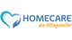 Logo mit blauem Herz und Schriftzug "Homecare die Alltagshelfer".
