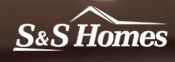 Logo of S&S Homes with a house roof design on a brown background.
