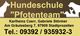 Banner der Hundeschule "Pfotenteam" mit Kontaktinfos und Telefonnummer.
