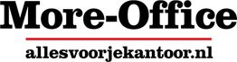 Logo met de tekst "More-Office" en "allesvoorjekantoor.nl" eronder in zwarte letters.