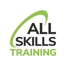 Logo mit grünem Bogen und Text: "All Skills Training".