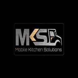 Logo van MKS, 'Mobile Kitchen Solutions', met een vrachtwagensilhouet op zwarte achtergrond.