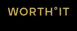 Schwarzer Hintergrund mit goldener Schrift "WORTH IT".