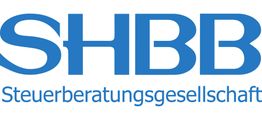 SHBB-Logo mit Schriftzug "Steuerberatungsgesellschaft" in blauer Farbe.