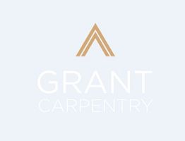 Logo of Grant Carpentry with a stylized wooden triangle and light blue background.