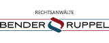 Logo von "Bender Ruppel", Anwälte, mit roten und blauen Linien und Symbolen.
