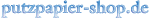 Logo mit dem Text "putzpapier-shop.de" in blauer Schrift.