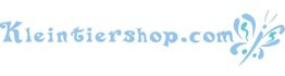 Logo: "Kleintiershop.com" in blauer Schrift mit Schmetterlingsabbildung.