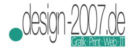 .design-2007.de Logo mit den Begriffen: Grafik, Print, Web, IT.