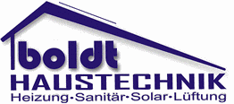 Logo von Boldt Haustechnik mit den Worten Heizung, Sanitär, Solar und Lüftung.