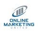 Logo mit Text: "Online Marketing United" und einem stilisierten Diagramm in Blau und Grau.