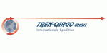 Logo von Tren-Cargo, Globus mit Pfeil, internationale Spedition.