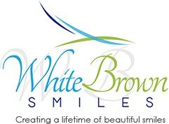 White Brown Smiles logo with blue and green swirls; tagline: "Creating a lifetime of beautiful smiles."