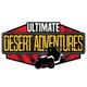 Logo of "Ultimate Desert Adventures" with an off-road vehicle and tire tracks in the background.