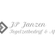 Logo van JP Janzen, Tegelzetbedrijf & Afwerking, met decoratief patroon aan de linkerkant.