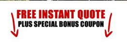 Text saying "Free Instant Quote Plus Special Bonus Coupon" with red arrows pointing down.
