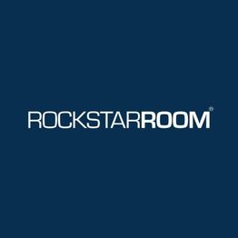 Text "ROCKSTARROOM" auf dunkelblauem Hintergrund.