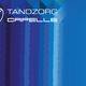 Blauw patroon met logo en tekst "Tandzorg Capelle" linksboven met een tand symbool.