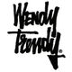 Scritta "Wendy Trendy" in caratteri corsivi neri su sfondo bianco.