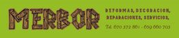 Texto: "MERBOR, reformas, decoración, reparaciones, servicios. Tel. 670 372 861 - 659 660 703."