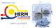 Logo mit Kreisen und Wellen, Text: "Willkommen bei HERM, ...damit’s gut ankommt".