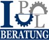 Logo mit Zahnrädern und Buchstaben "IPL", darunter steht "BERATUNG".