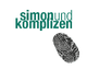 Text "simon und komplizen" neben einem Fingerabdrucksymbol.