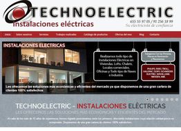 Página web de Technoelectric, empresa de instalaciones eléctricas con servicios y contactos.