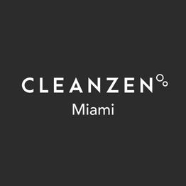 "Cleanzen Miami logo with clean, modern white text on a dark background."